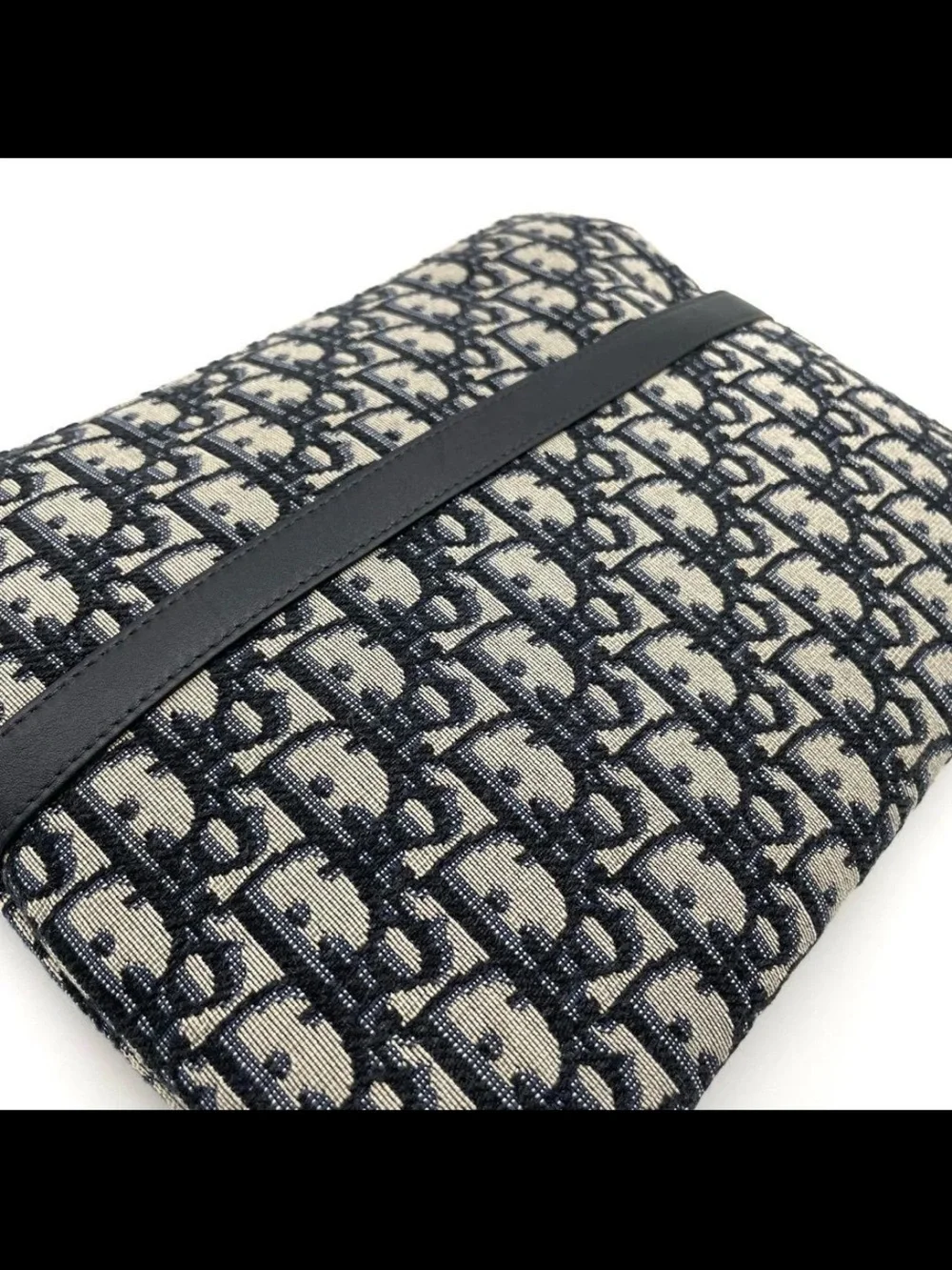 Dior Navy and Beige Monogram Zip Pouch